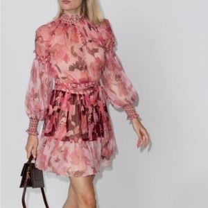 Zimmerman Concept Spliced Lantern Mini Dress NWT